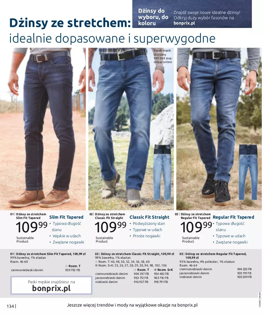 Gazetka promocyjna Bonprix - Nowy rok = nowy look! - ważna 03.01 do 03.07.2022 - strona 136 - produkty: Dżinsy, Fa, Pasek, Pasek męski, Wełna