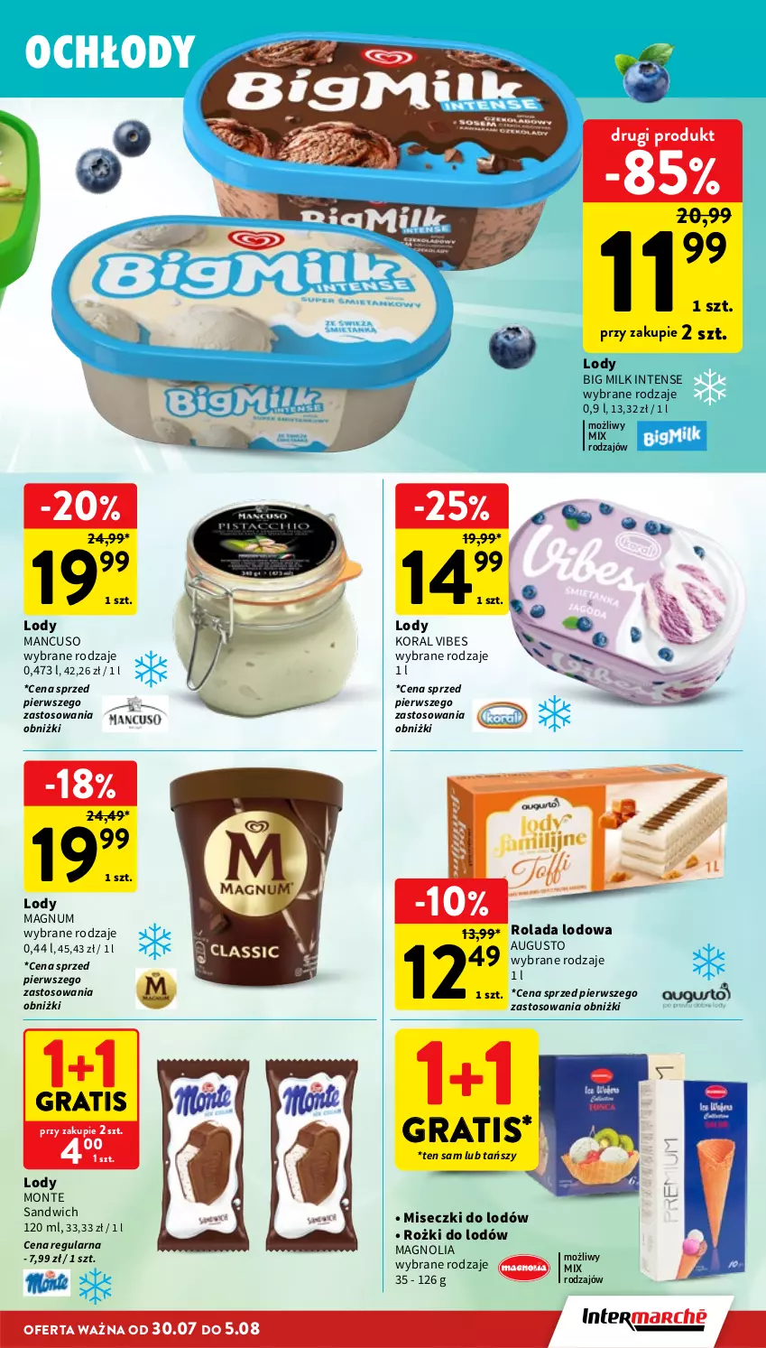 Gazetka promocyjna Intermarche - Gazetka Intermarche - ważna 30.07 do 05.08.2026 - strona 25 - produkty: Big Milk, Gra, Lody, Monte, Rolada