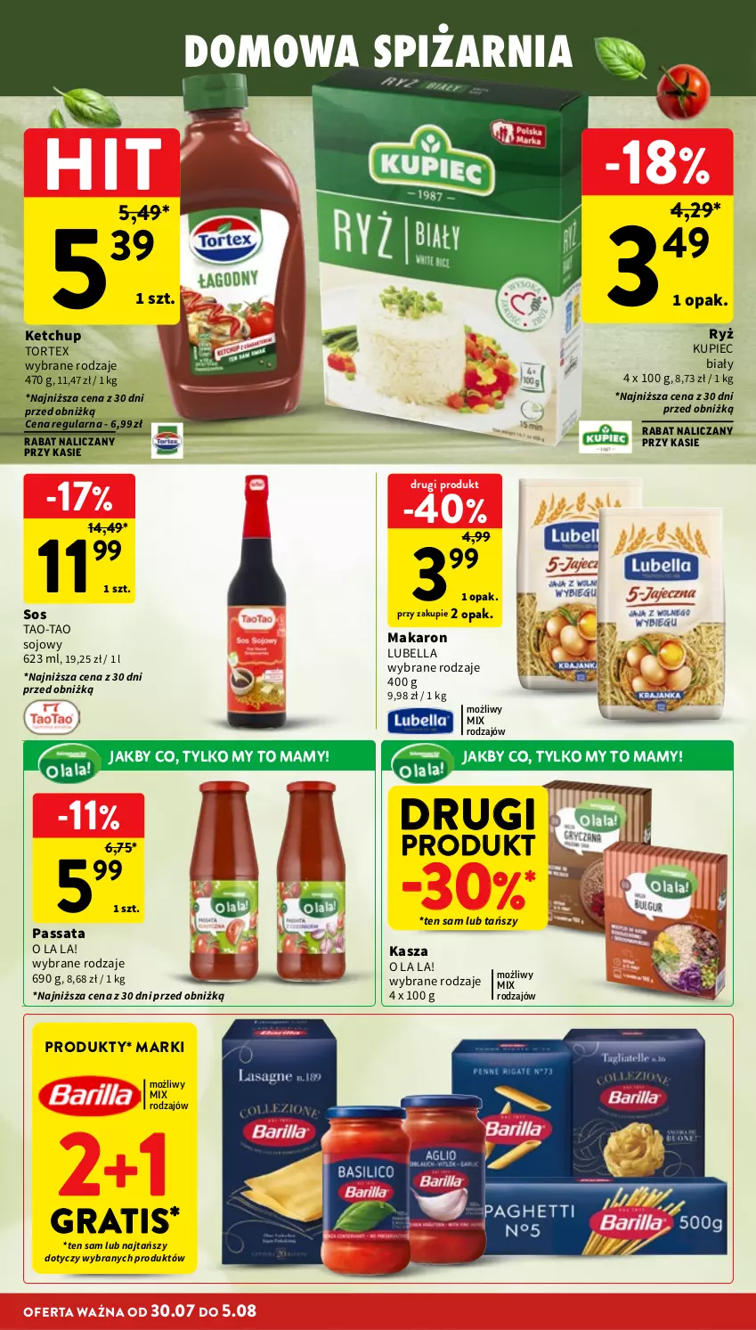 Gazetka promocyjna Intermarche - Gazetka Intermarche - ważna 30.07 do 05.08.2026 - strona 28 - produkty: Bell, Bella, Gra, Kasza, Ketchup, Kupiec, Lubella, Makaron, Piec, Ryż, Sos