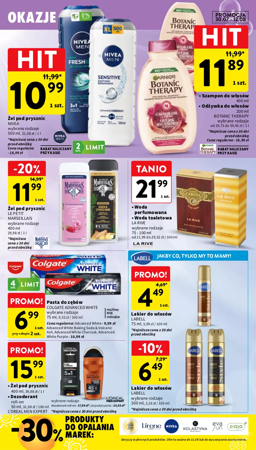 Gazetka promocyjna Intermarche - Gazetka Intermarche - ważna 30.07 do 05.08.2026 - strona 39 - produkty: Bell, Colgate, Dezodorant, La Rive, Lakier, Lakier do włosów, LG, Mars, Nivea, Odżywka, Pasta do zębów, Perfum, Pur, Szampon, Woda, Woda perfumowana, Woda toaletowa