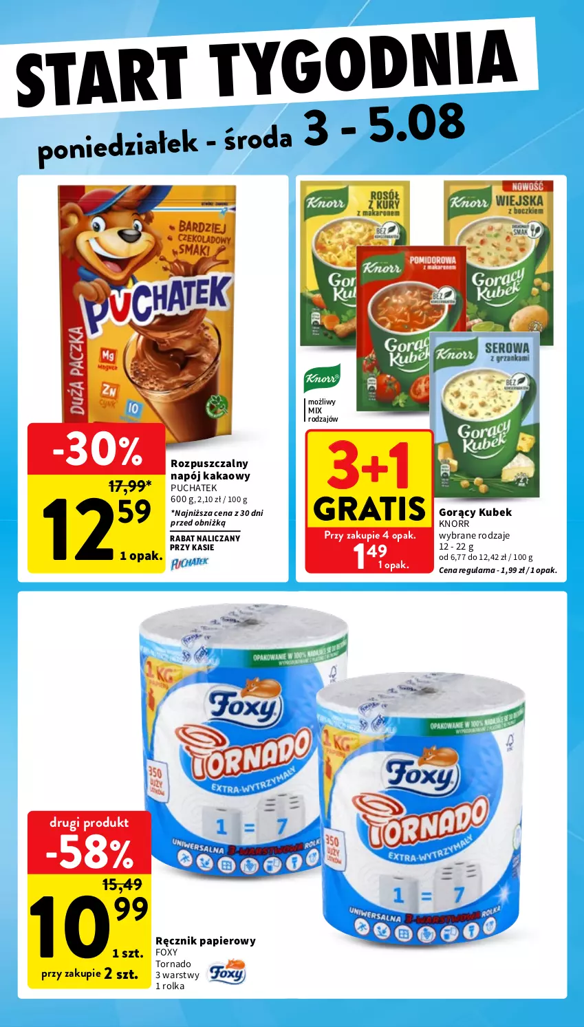 Gazetka promocyjna Intermarche - Gazetka Intermarche - ważna 30.07 do 05.08.2026 - strona 43 - produkty: Foxy, Gra, Kakao, Knorr, Kubek, Napój, Papier, Ręcznik