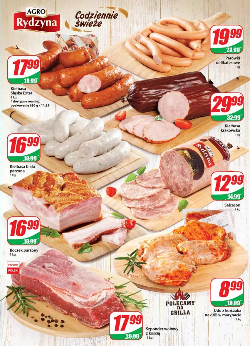 Gazetka promocyjna Dino - Gazetka - ważna 25.08 do 31.08.2021 - strona 11 - produkty: Boczek, Grill, Kiełbasa, Kiełbasa biała, Kiełbasa śląska, Kurczak, Parówki, Salceson, Szponder wołowy, Udo z kurczaka