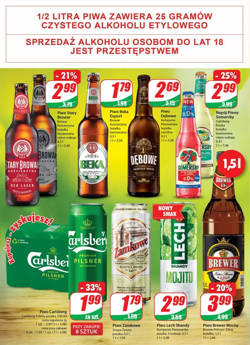 Gazetka promocyjna Dino - Gazetka - ważna 25.08 do 31.08.2021 - strona 16 - produkty: Carlsberg, Napój, Piwo, Por, Somersby