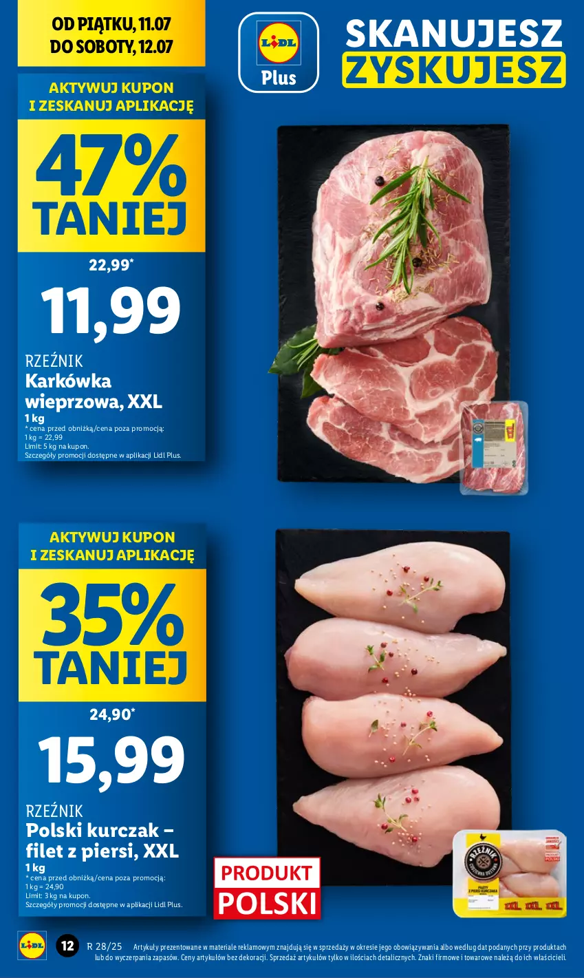 Gazetka promocyjna Lidl - GAZETKA - ważna 10.07 do 12.07.2025 - strona 12 - produkty: Karkówka wieprzowa, Kurczak
