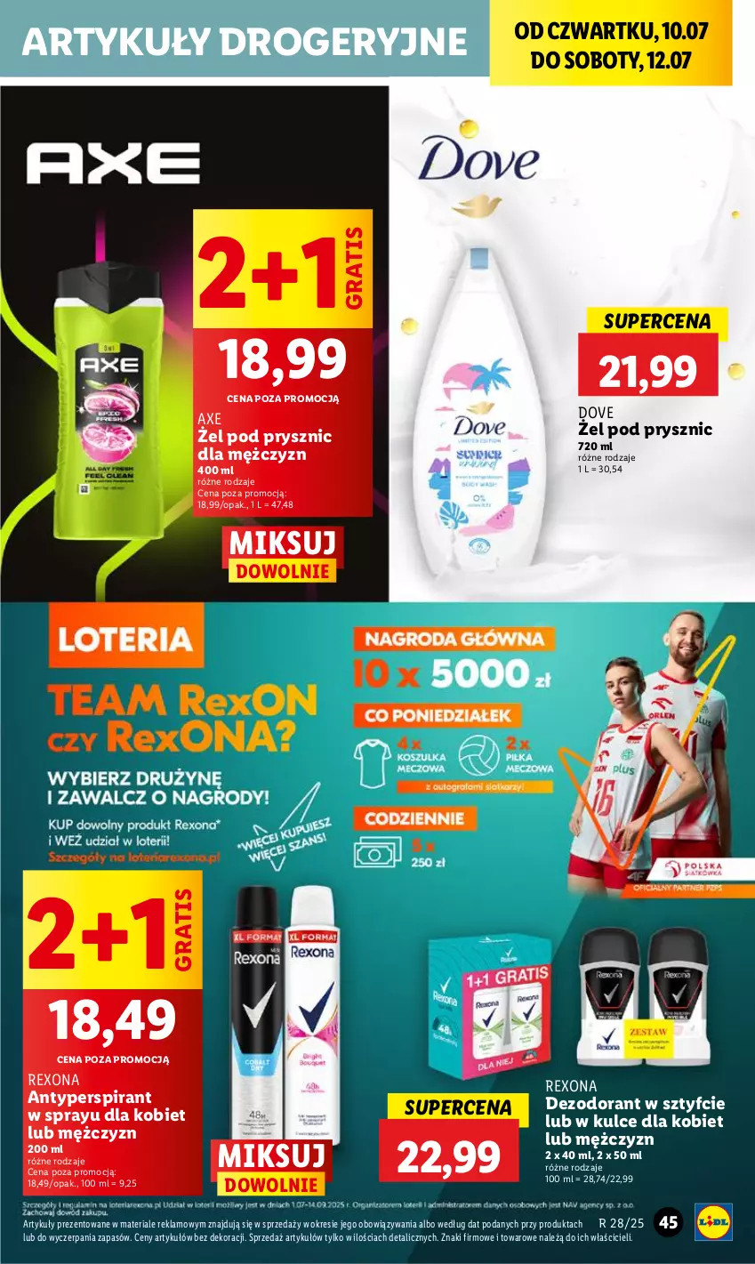 Gazetka promocyjna Lidl - GAZETKA - ważna 10.07 do 12.07.2025 - strona 57 - produkty: Antyperspirant, Dezodorant, Dove, Gra, Rexona