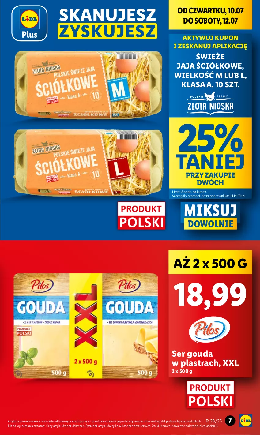 Gazetka promocyjna Lidl - GAZETKA - ważna 10.07 do 12.07.2025 - strona 7 - produkty: Gouda, Jaja, Ser