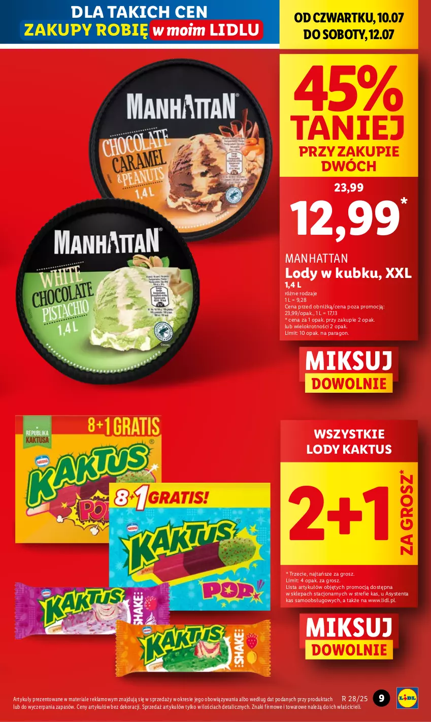 Gazetka promocyjna Lidl - GAZETKA - ważna 10.07 do 12.07.2025 - strona 9 - produkty: Kaktus, Lody