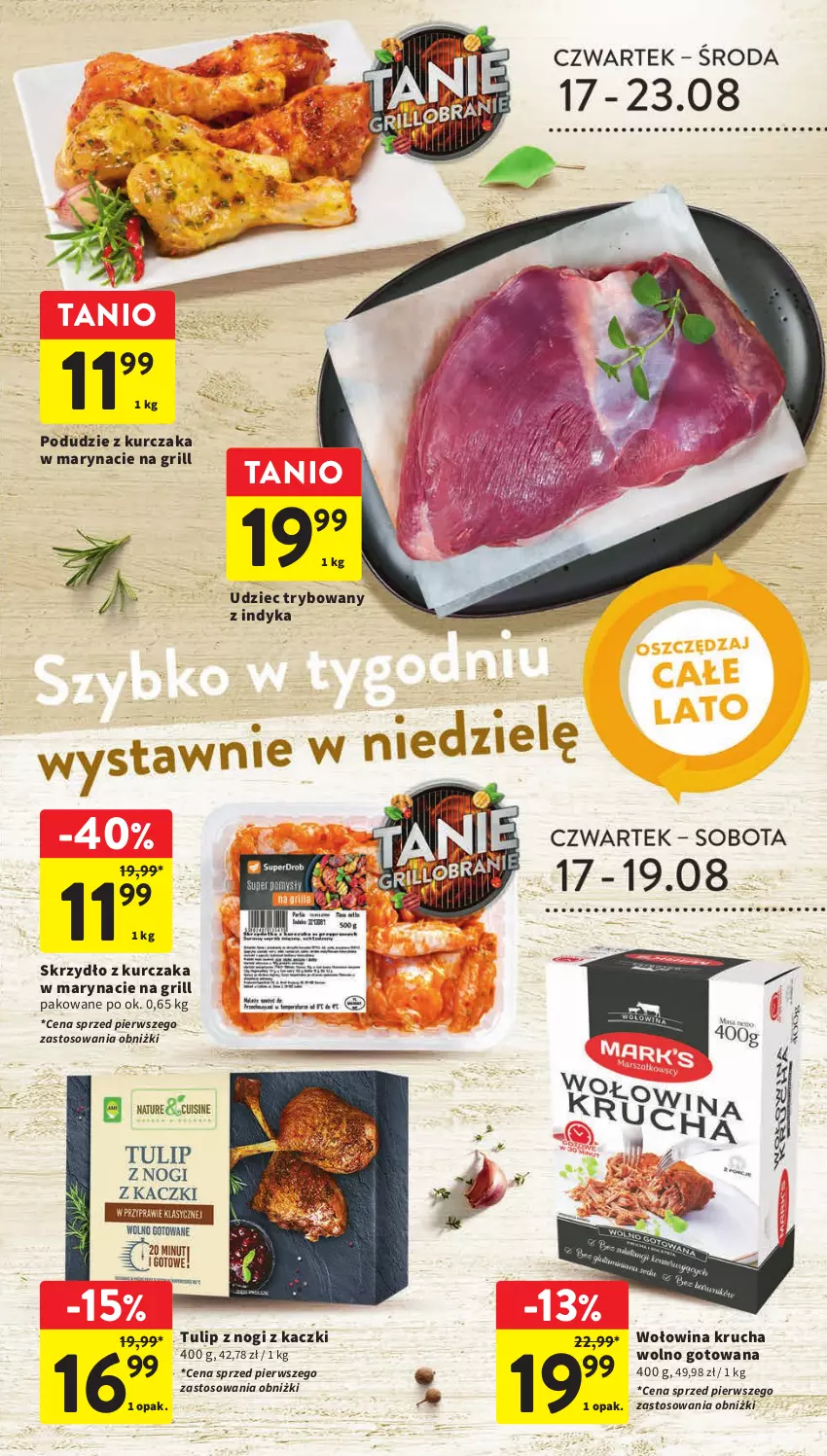 Gazetka promocyjna Intermarche - Gazetka Intermarche - ważna 17.08 do 23.08.2023 - strona 12 - produkty: Grill, Kurczak, Podudzie z kurczaka, Wołowina