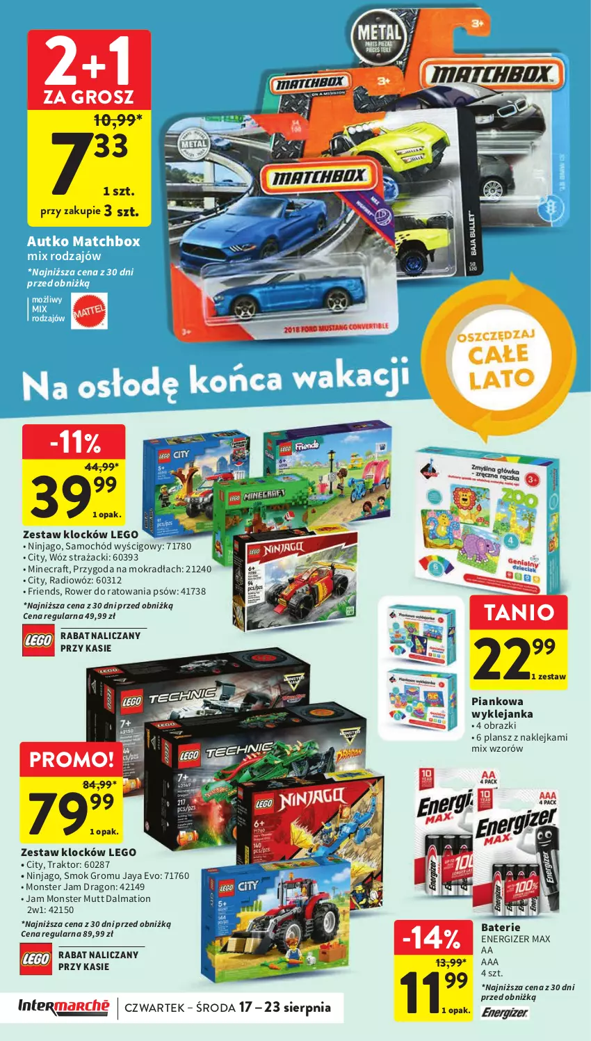 Gazetka promocyjna Intermarche - Gazetka Intermarche - ważna 17.08 do 23.08.2023 - strona 37 - produkty: Energizer, Klej, LEGO, Minecraft, Obraz, Rower, Samochód, Traktor, Wóz strażacki