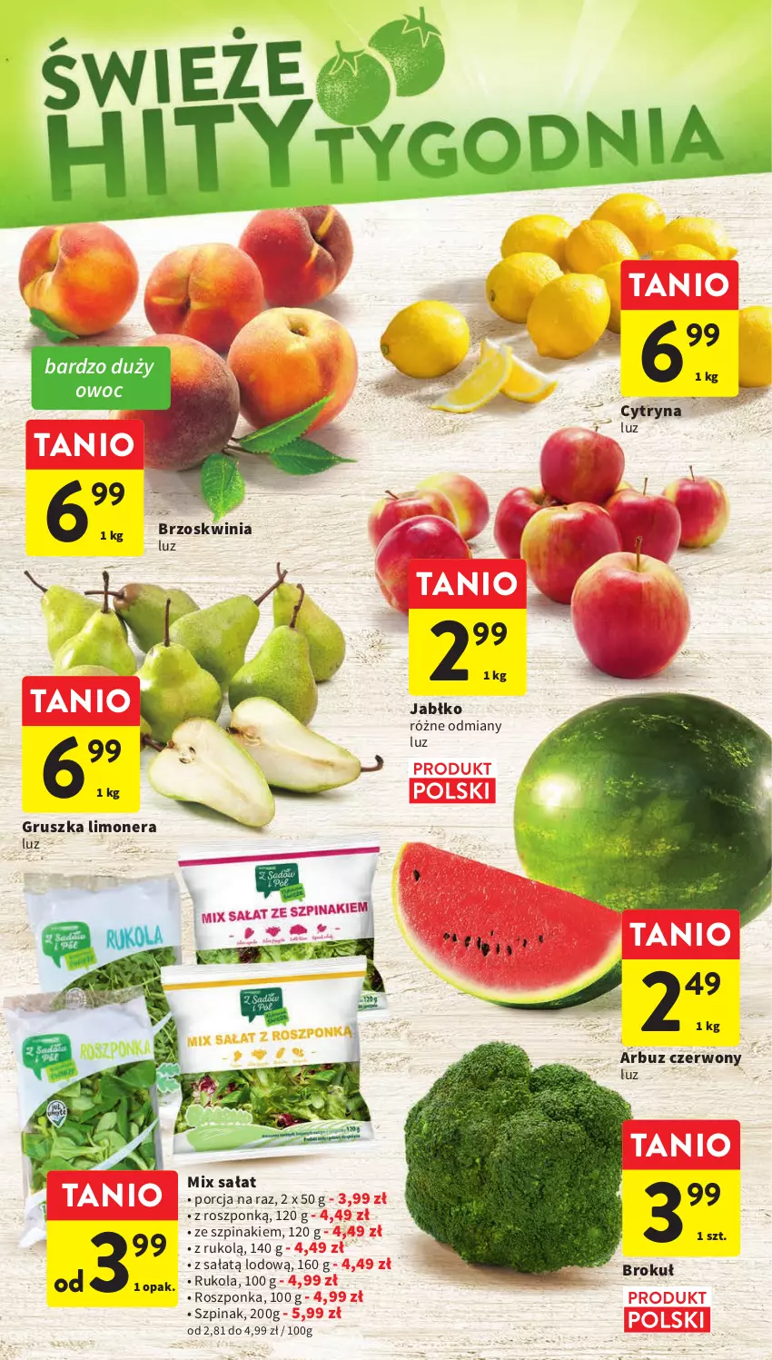 Gazetka promocyjna Intermarche - Gazetka Intermarche - ważna 17.08 do 23.08.2023 - strona 9 - produkty: Arbuz, Por, Roszponka, Rukola, Sałat, Szpinak