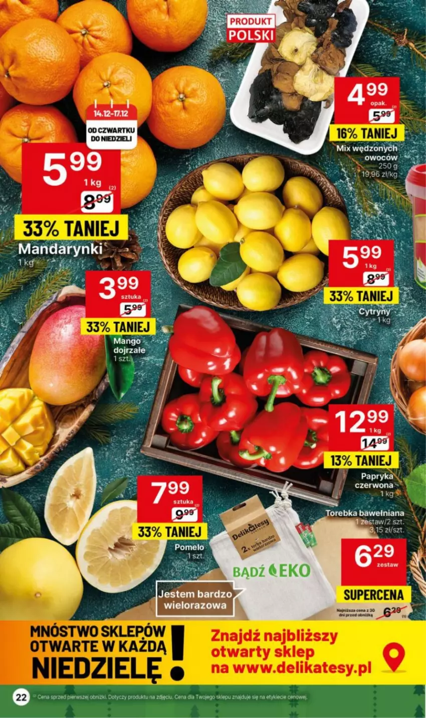 Gazetka promocyjna Delikatesy Centrum - Gazetka DC49 czw-śr - ważna 14.12 do 26.12.2023 - strona 22 - produkty: Pomelo, Torebka