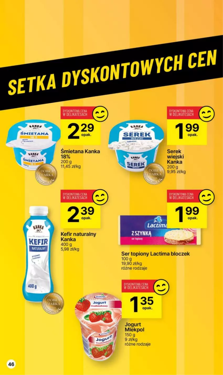 Gazetka promocyjna Delikatesy Centrum - Gazetka DC49 czw-śr - ważna 14.12 do 26.12.2023 - strona 46 - produkty: Jogurt, Kefir, Kefir naturalny, Ser, Ser topiony, Serek, Top