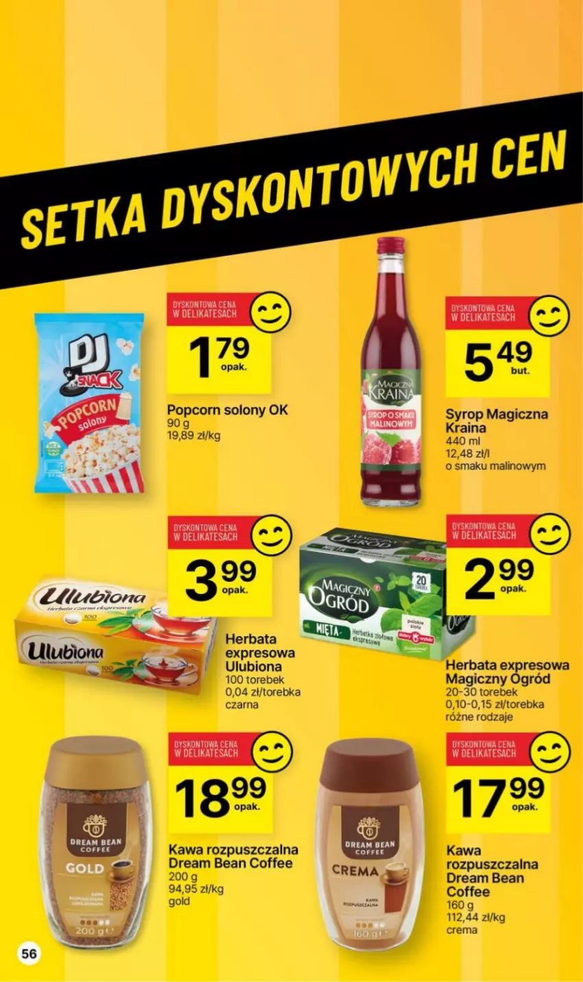 Gazetka promocyjna Delikatesy Centrum - Gazetka DC49 czw-śr - ważna 14.12 do 26.12.2023 - strona 56 - produkty: Herbata, Kawa, Kawa rozpuszczalna, Ogród, Popcorn, Syrop, Torebka