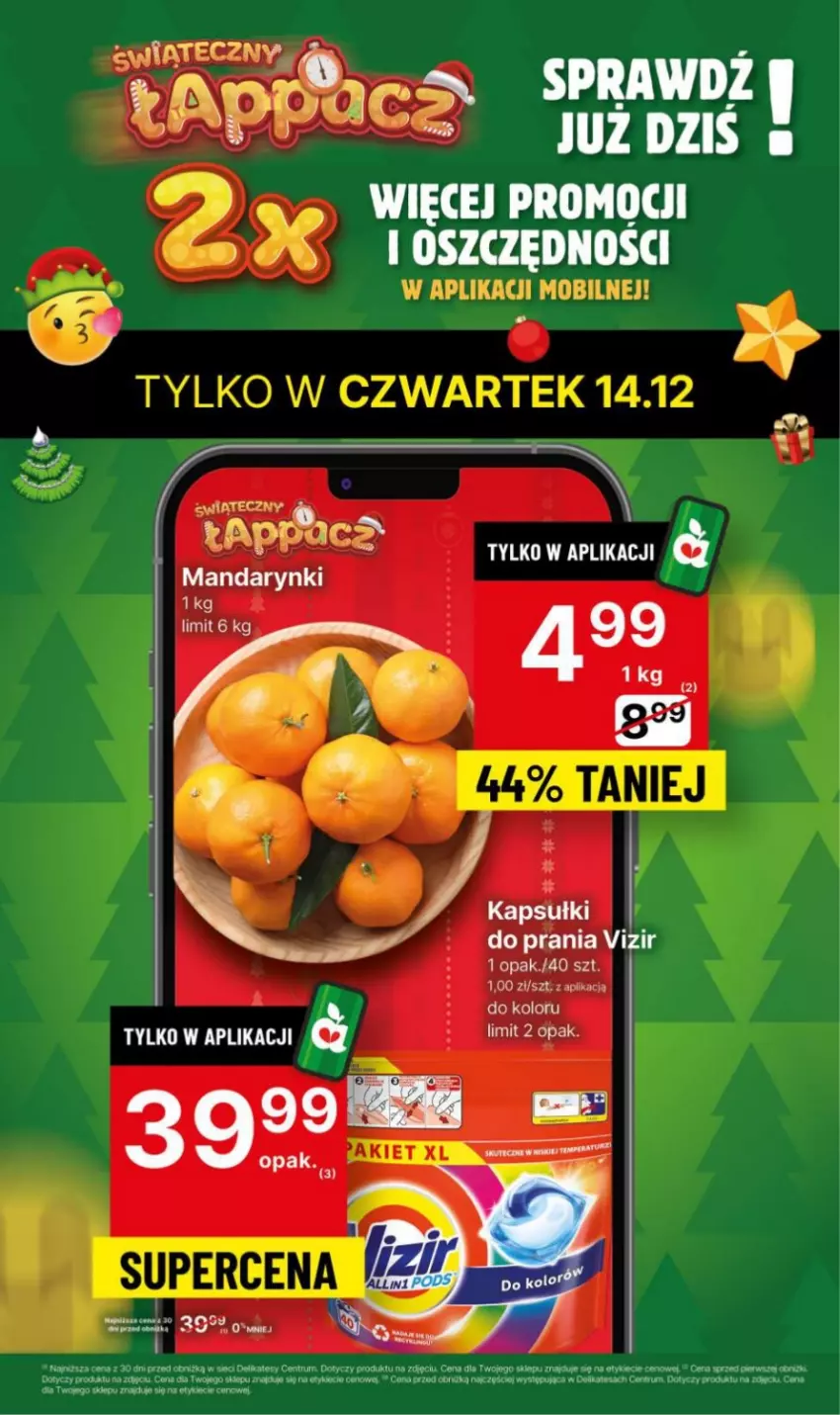 Gazetka promocyjna Delikatesy Centrum - Gazetka DC49 czw-śr - ważna 14.12 do 26.12.2023 - strona 6 - produkty: Mandarynki, Vizir