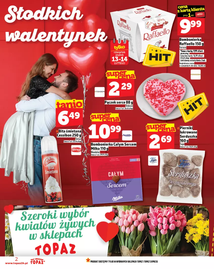 Gazetka promocyjna Topaz - Gazetka - ważna 13.02 do 19.02.2025 - strona 2 - produkty: Fa, Milka, Pączek, Raffaello, Ser, Top