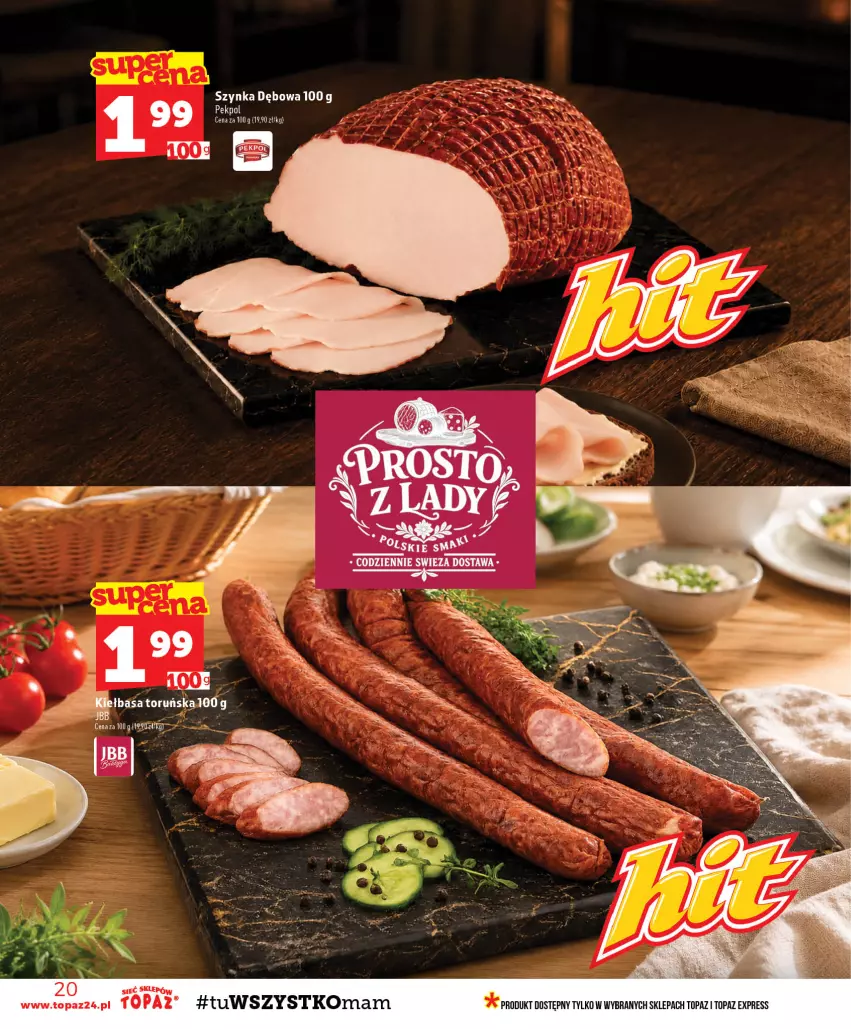 Gazetka promocyjna Topaz - Gazetka - ważna 10.09 do 16.09.2026 - strona 20 - produkty: Szynka, Top