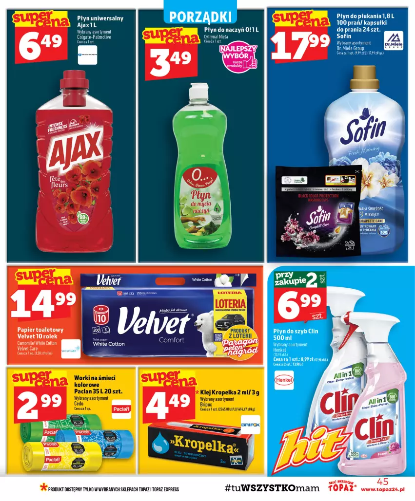Gazetka promocyjna Topaz - Gazetka - ważna 10.09 do 16.09.2026 - strona 45 - produkty: Colgate, LG, Palmolive, Papier, Papier toaletowy, Top, Velvet
