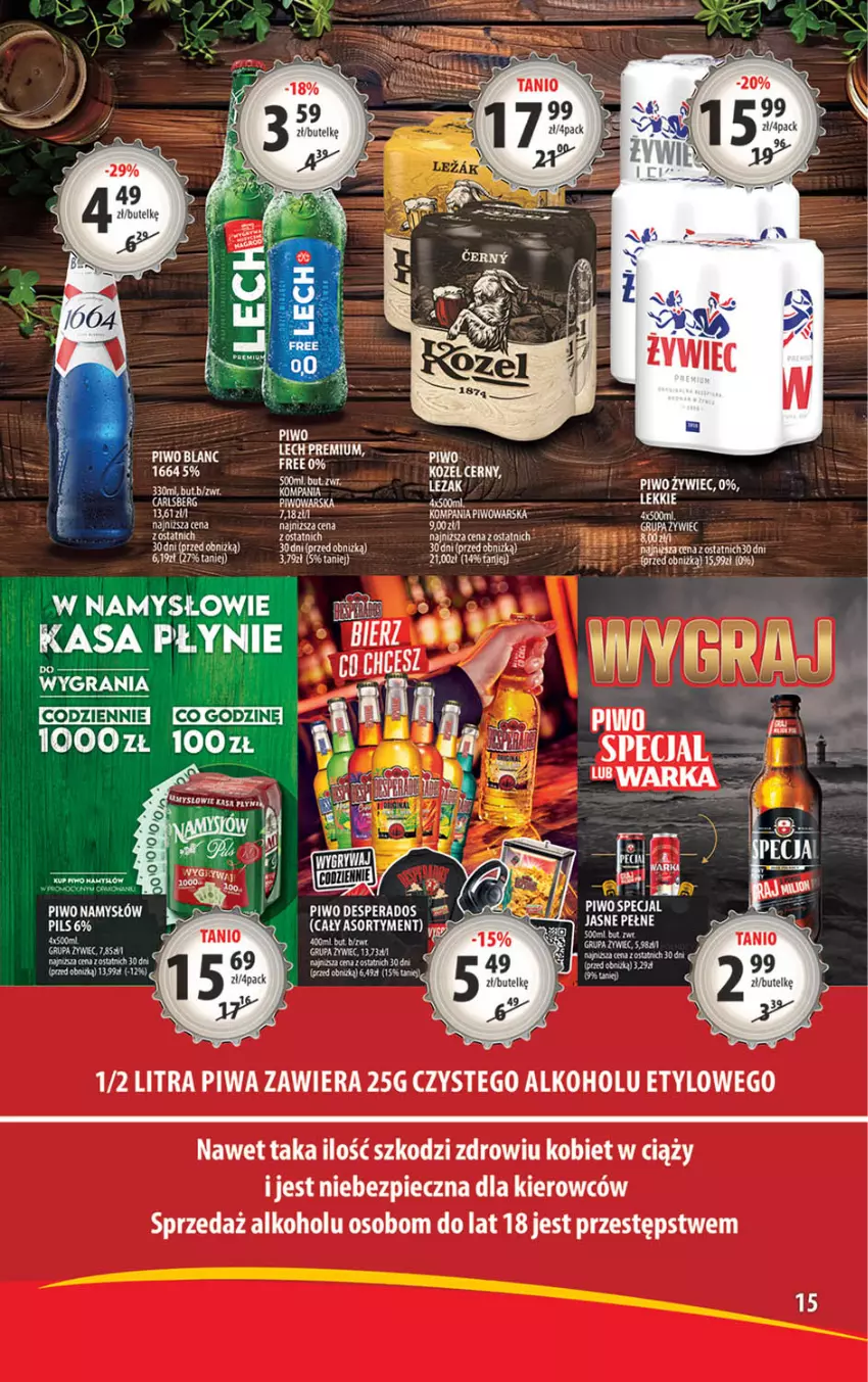 Gazetka promocyjna Arhelan - Gazetka - ważna 29.04 do 12.05.2024 - strona 15 - produkty: Fa, Kozel, Namysłów, Piec, Piwa, Piwo, Ser