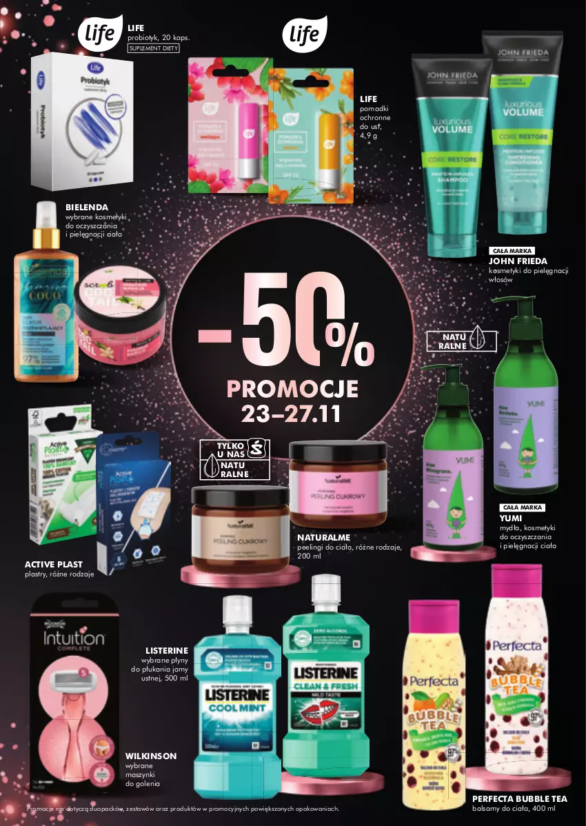 Gazetka promocyjna Super Pharm - Gazetka - ważna 18.11 do 27.11.2022 - strona 4 - produkty: Bielenda, John frieda, Kosmetyki do pielęgnacji, Listerine, Peeling, Perfecta, Probiotyk, Suplement diety