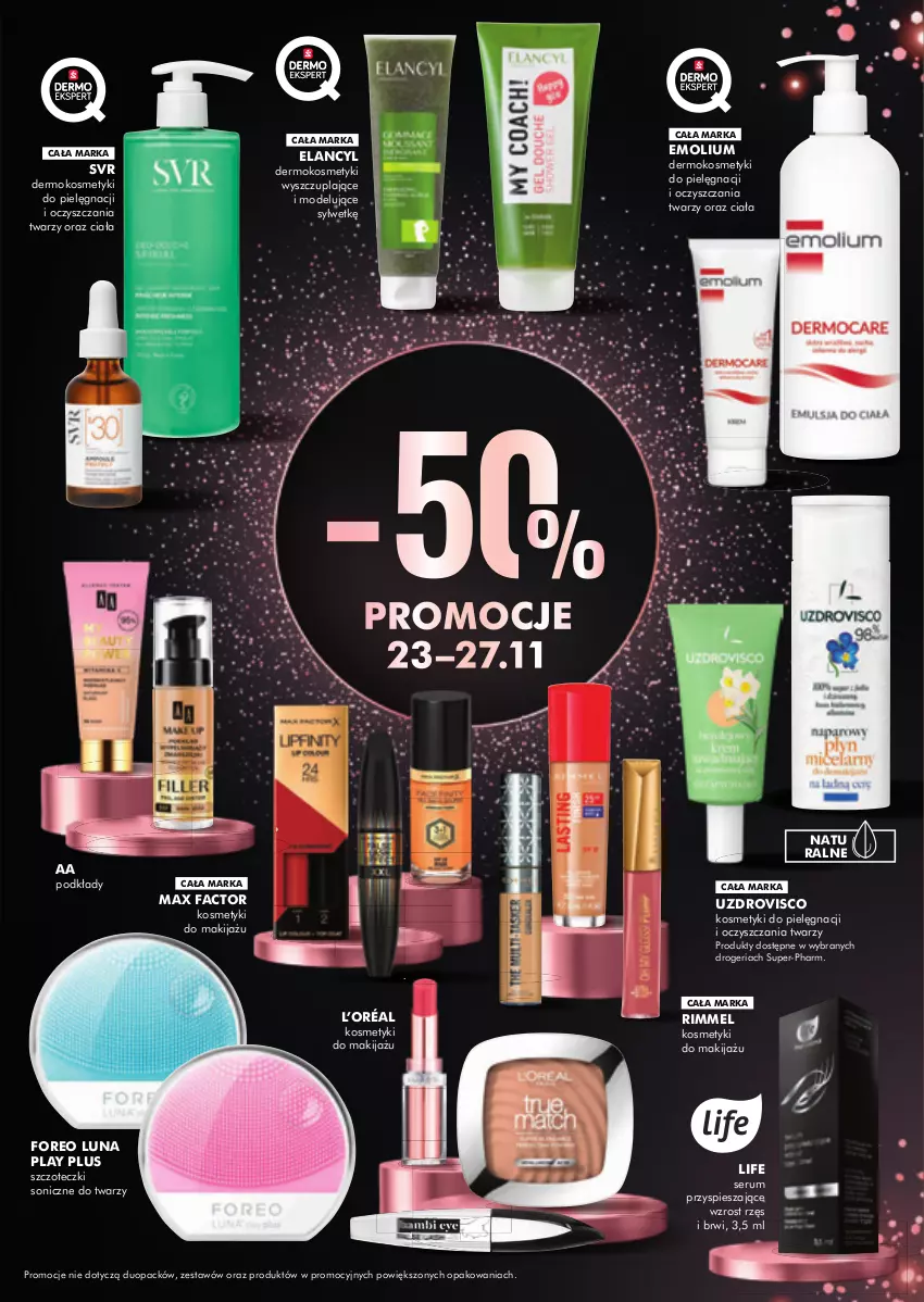 Gazetka promocyjna Super Pharm - Gazetka - ważna 18.11 do 27.11.2022 - strona 5 - produkty: Emolium, Fa, Kosmetyki do pielęgnacji, L’Oréal, Makijaż, Max Factor, Oreo, Podkład, Rum, Ser, Serum, SVR