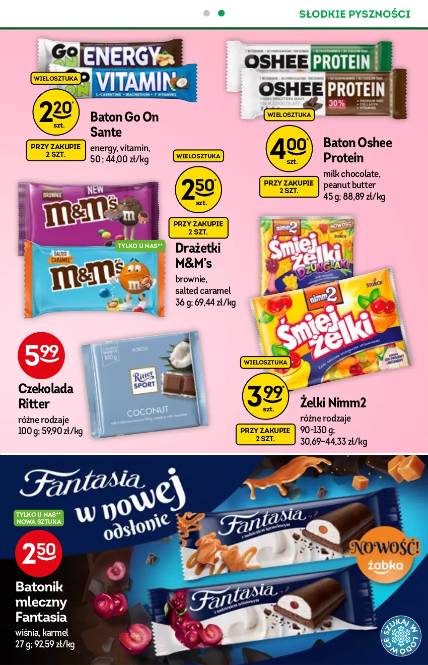 Gazetka promocyjna Żabka - ważna 15.09 do 21.09.2021 - strona 39 - produkty: Baton, Brownie, Czekolada, Fa, Fanta, Nimm2, O nas, Oshee, Sante, Tonik