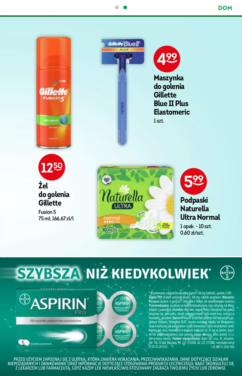 Gazetka promocyjna Żabka - ważna 15.09 do 21.09.2021 - strona 43 - produkty: Fusion, Gillette, Maszynka, Maszynka do golenia, Naturell, Naturella, Podpaski, Szynka