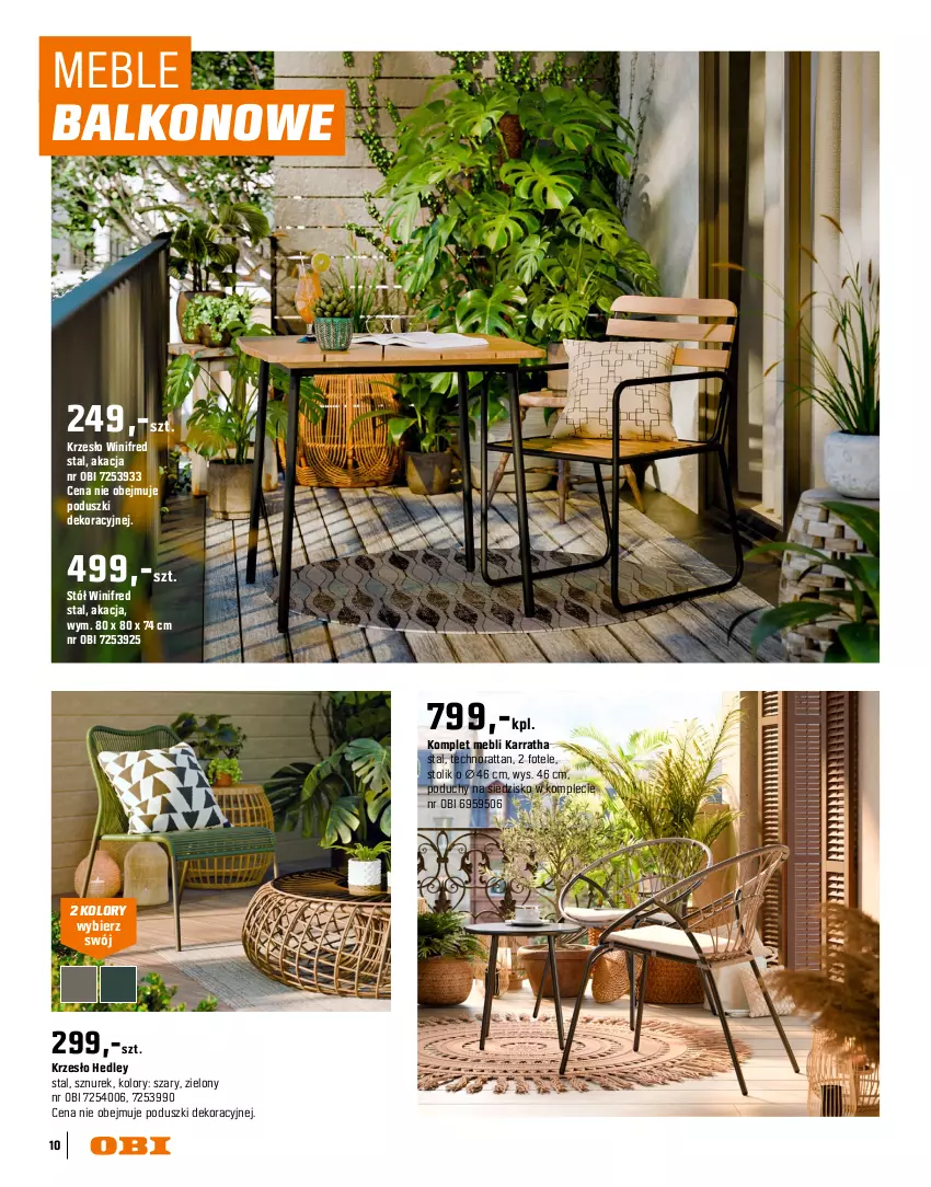 Gazetka promocyjna Obi - Gazetka OBI - ważna 16.03 do 31.08.2026 - strona 10 - produkty: Fa, Fotel, Krzesło, Meble, Siedzisko, Sofa, Stół, Stolik, Sznurek