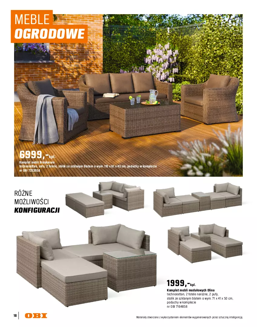 Gazetka promocyjna Obi - Gazetka OBI - ważna 16.03 do 31.08.2026 - strona 18 - produkty: Fa, Fotel, Intel, Meble, Puf, Sofa, Sok, Stół, Stolik