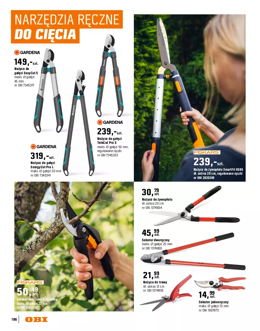 Gazetka promocyjna Obi - Gazetka OBI - ważna 16.03 do 31.08.2026 - strona 186 - produkty: Noż, Nożyce, Sekator, Sharp