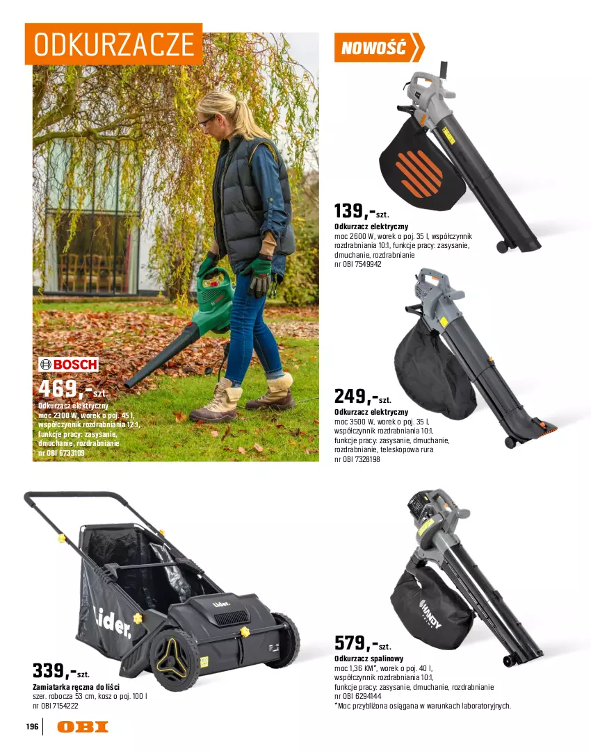 Gazetka promocyjna Obi - Gazetka OBI - ważna 16.03 do 31.08.2026 - strona 196 - produkty: Kosz, Noż, Nożyce, Odkurzacz, Odkurzacze, Rura, Tarka, Teleskop