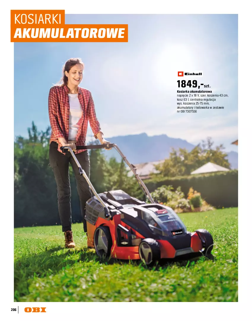 Gazetka promocyjna Obi - Gazetka OBI - ważna 16.03 do 31.08.2026 - strona 206 - produkty: Akumulator, Kosiarka, Kosz, Mobil, Por, Sok, Top, Warka