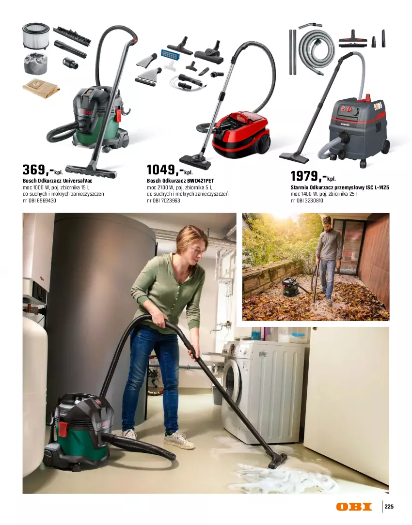 Gazetka promocyjna Obi - Gazetka OBI - ważna 16.03 do 31.08.2026 - strona 225 - produkty: Bosch, Einhell, Kärcher, Makita, Odkurzacz, Odkurzacz przemysłowy, Odkurzacz warsztatowy, Odkurzacze