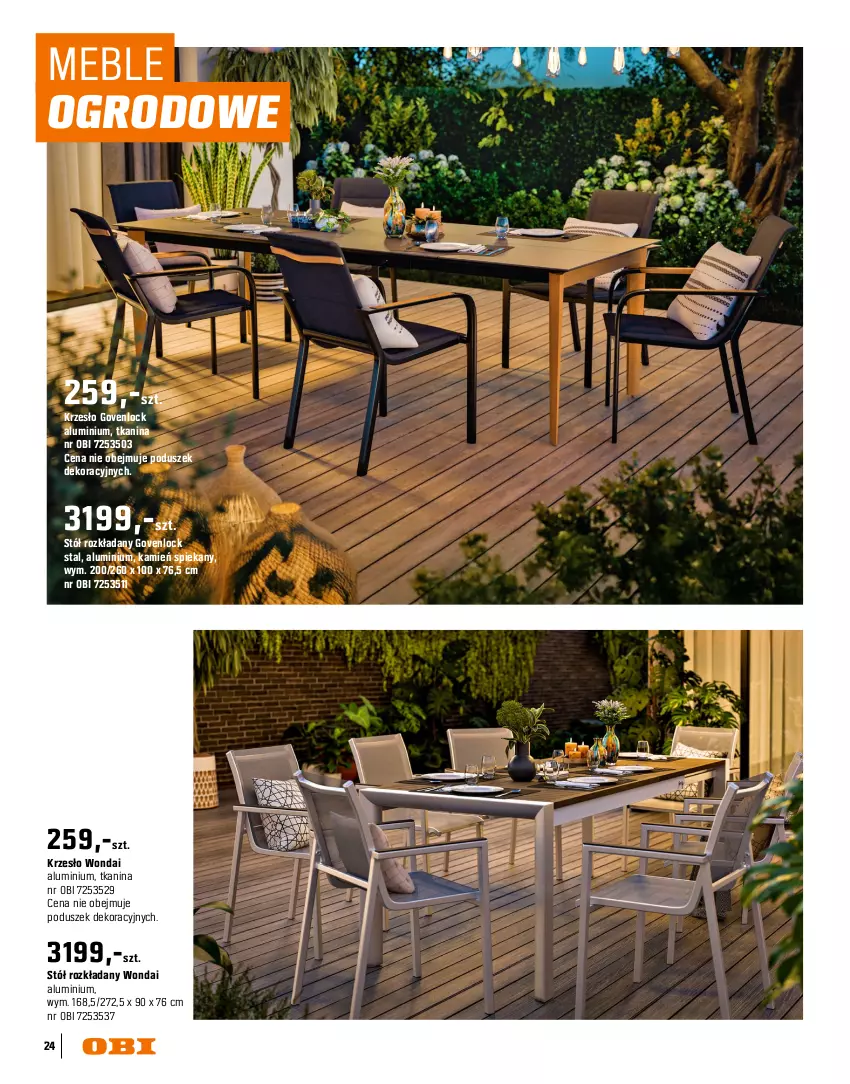 Gazetka promocyjna Obi - Gazetka OBI - ważna 16.03 do 31.08.2026 - strona 24 - produkty: Krzesło, Meble, Stół, Stół rozkładany, Sznurek