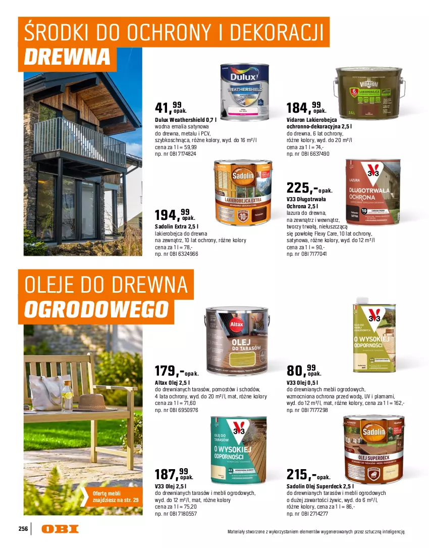 Gazetka promocyjna Obi - Gazetka OBI - ważna 16.03 do 31.08.2026 - strona 256 - produkty: Dekoral, Dulux, Grunt, Intel, Lakier, Lazur, Młot, Olej, Podkład, Rust, Top