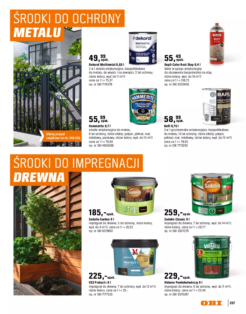 Gazetka promocyjna Obi - Gazetka OBI - ważna 16.03 do 31.08.2026 - strona 257 - produkty: Dekoral, Dulux, Grunt, Intel, Lakier, Lazur, Młot, Olej, Podkład, Rust, Top