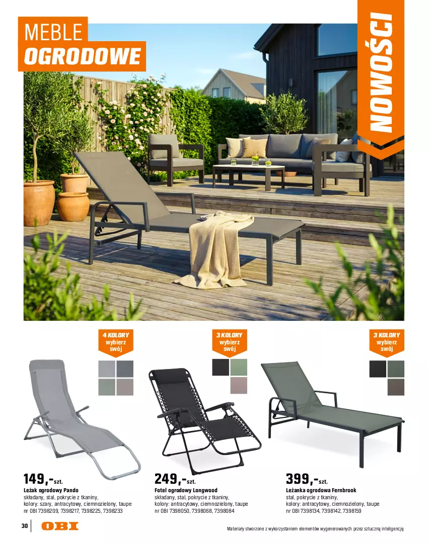 Gazetka promocyjna Obi - Gazetka OBI - ważna 16.03 do 31.08.2026 - strona 30 - produkty: Fotel, Intel, Leżanka, Meble