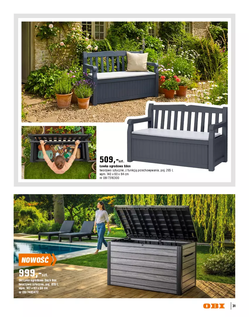 Gazetka promocyjna Obi - Gazetka OBI - ważna 16.03 do 31.08.2026 - strona 31 - produkty: Fotel, Intel, Leżanka, Meble