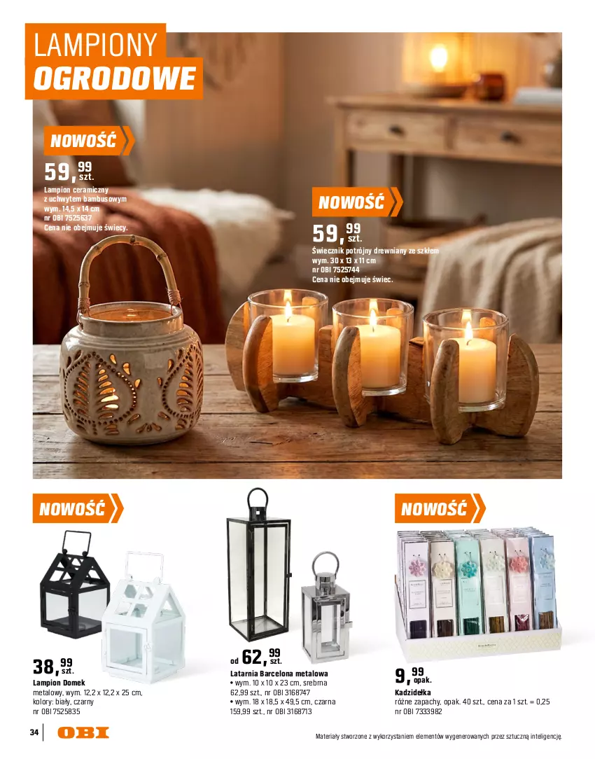Gazetka promocyjna Obi - Gazetka OBI - ważna 16.03 do 31.08.2026 - strona 34 - produkty: Intel, Kominek, Lampion, LANA, Latarnia