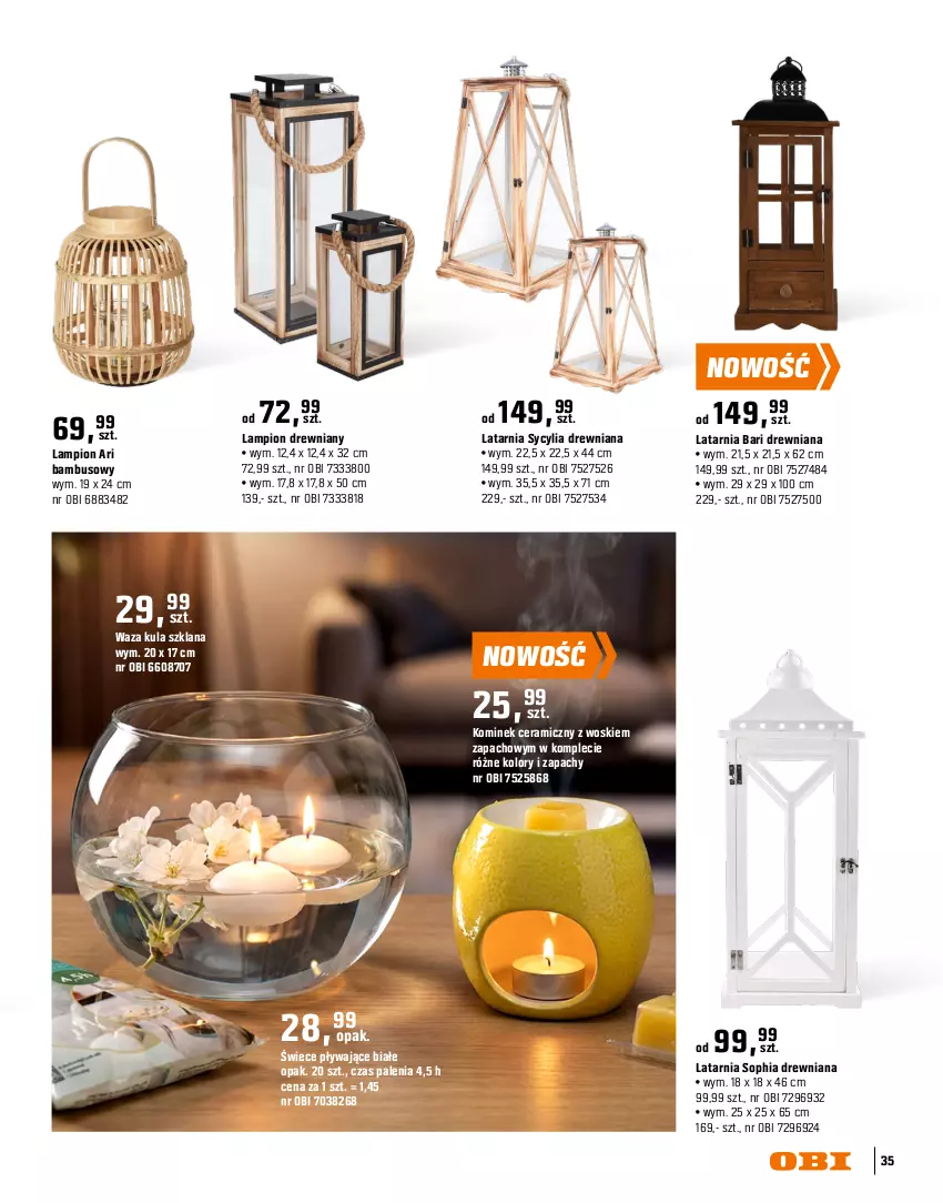 Gazetka promocyjna Obi - Gazetka OBI - ważna 16.03 do 31.08.2026 - strona 35 - produkty: Intel, Kominek, Lampion, LANA, Latarnia