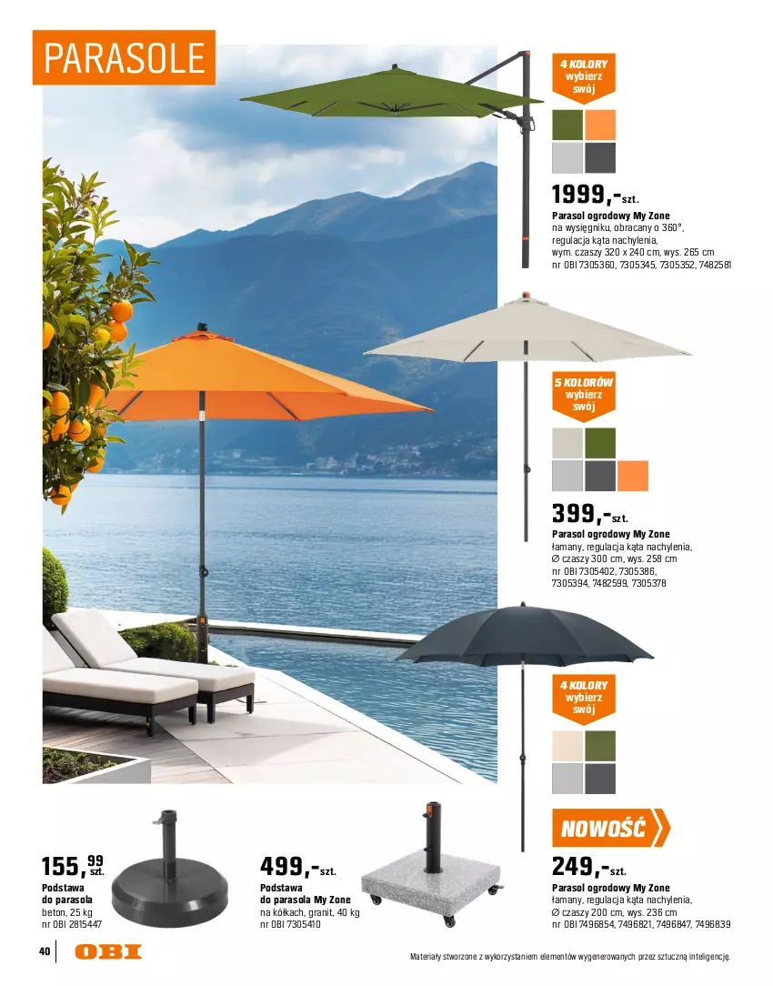 Gazetka promocyjna Obi - Gazetka OBI - ważna 16.03 do 31.08.2026 - strona 40 - produkty: Gra, Intel, Parasol, Pokrowiec, Sarita, Sok, Torba