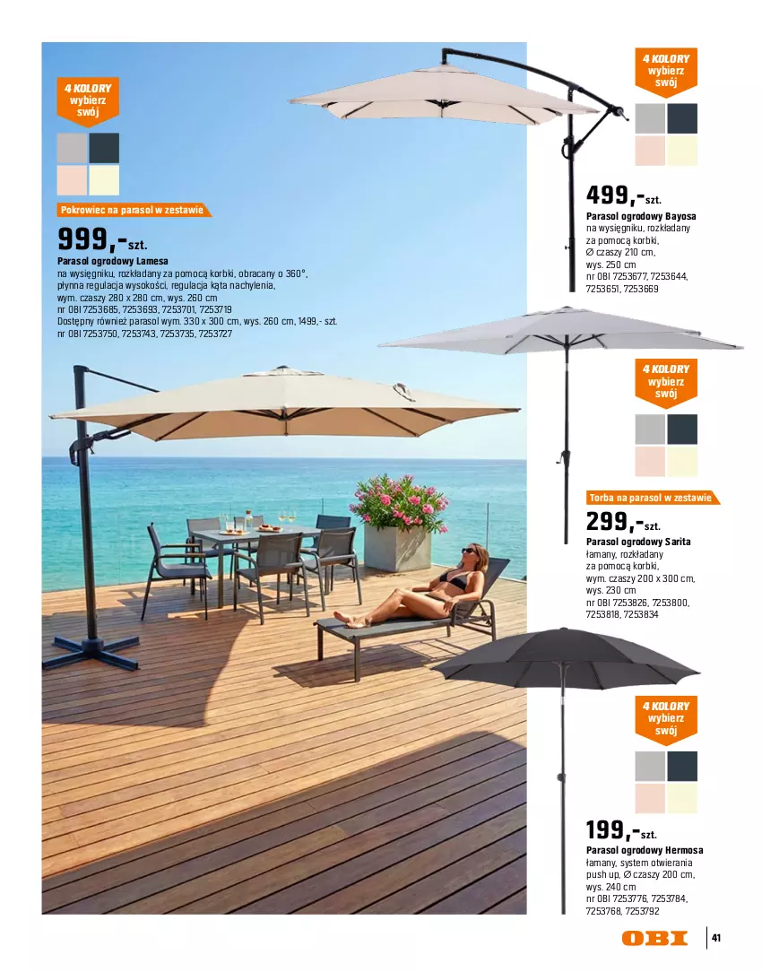 Gazetka promocyjna Obi - Gazetka OBI - ważna 16.03 do 31.08.2026 - strona 41 - produkty: Gra, Intel, Parasol, Pokrowiec, Sarita, Sok, Torba