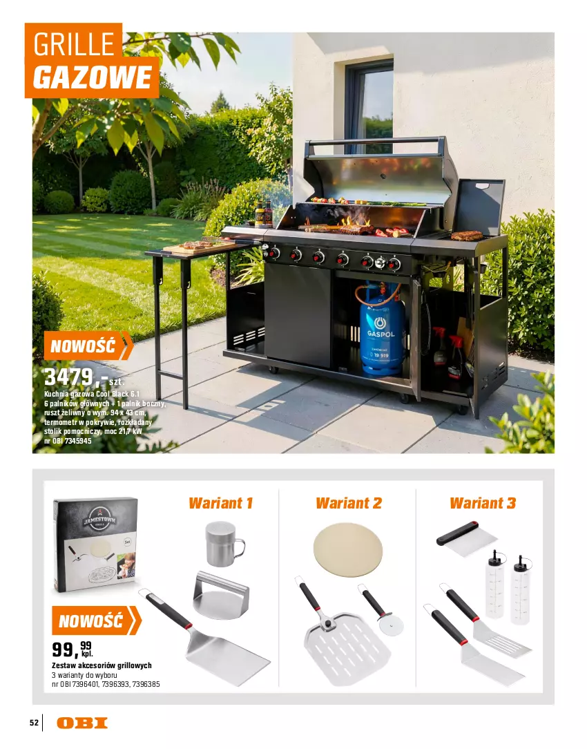 Gazetka promocyjna Obi - Gazetka OBI - ważna 16.03 do 31.08.2026 - strona 52 - produkty: Grill, Grill gazowy, Kuchnia, Lack, Stolik, Termometr