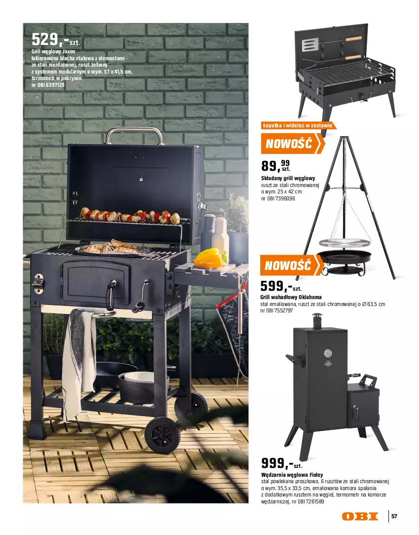 Gazetka promocyjna Obi - Gazetka OBI - ważna 16.03 do 31.08.2026 - strona 57 - produkty: Grill, Koc, Lakier, Pokrywa, Por, Stek, Termometr, Widelec
