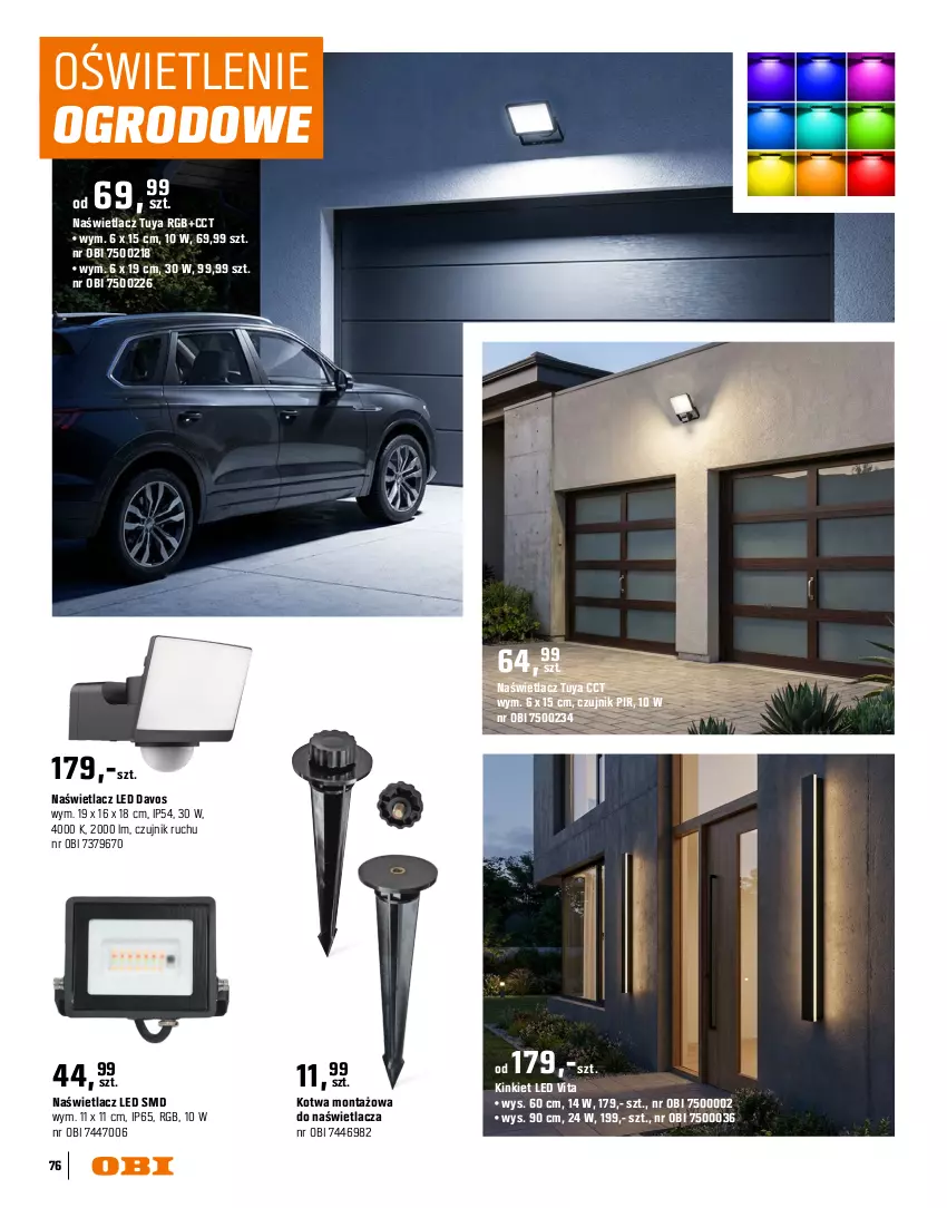 Gazetka promocyjna Obi - Gazetka OBI - ważna 16.03 do 31.08.2026 - strona 76 - produkty: Naświetlacz, Naświetlacz LED, Reflektor, Reflektor LED, Ser, Słupek