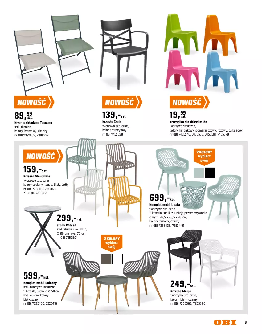 Gazetka promocyjna Obi - Gazetka OBI - ważna 16.03 do 31.08.2026 - strona 9 - produkty: Alcon, Dzieci, Fotel, Intel, Krzesło, Krzesło składane, Meble, Siedzisko, Stolik