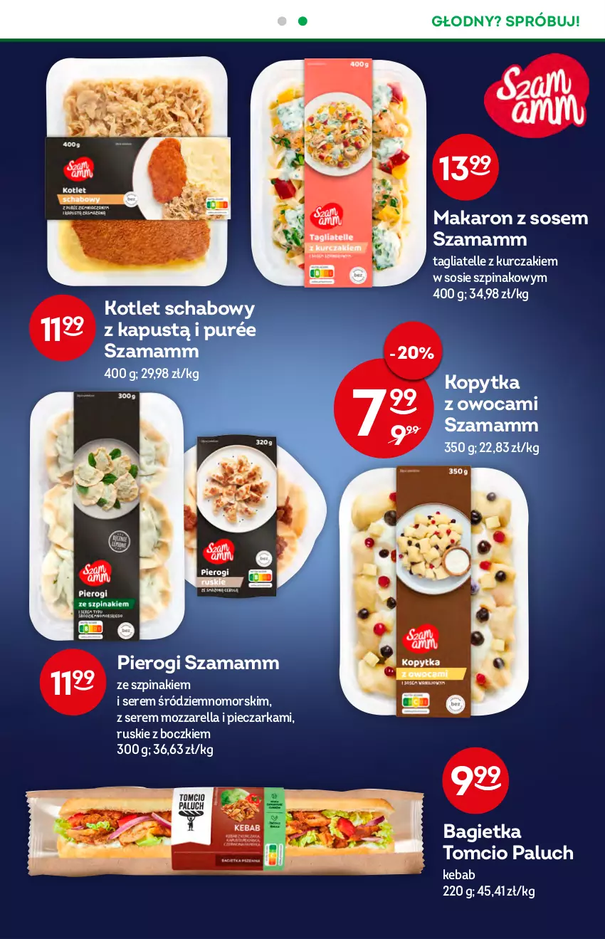 Gazetka promocyjna Żabka - ważna 17.08 do 23.08.2022 - strona 15 - produkty: Bagietka, Kapustą, Kebab, Kopytka, Kotlet, Kurczak, Makaron, Makaron z sosem, Mozzarella, Piec, Pieczarka, Pierogi, Pur, Ser, Sos, Szpinak, Tagliatelle