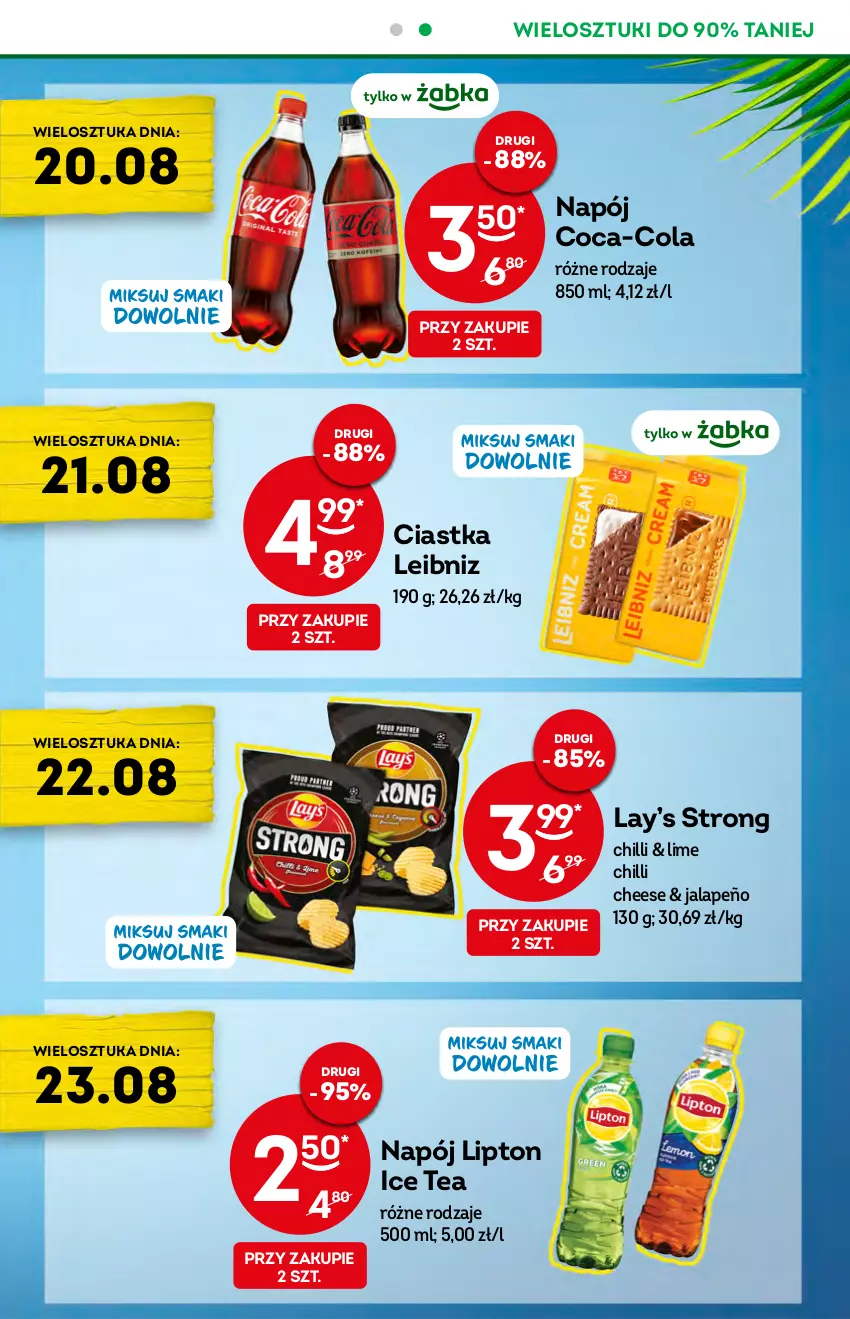 Gazetka promocyjna Żabka - ważna 17.08 do 23.08.2022 - strona 3 - produkty: Ciastka, Coca-Cola, Ice tea, Lay’s, Lipton, Napój