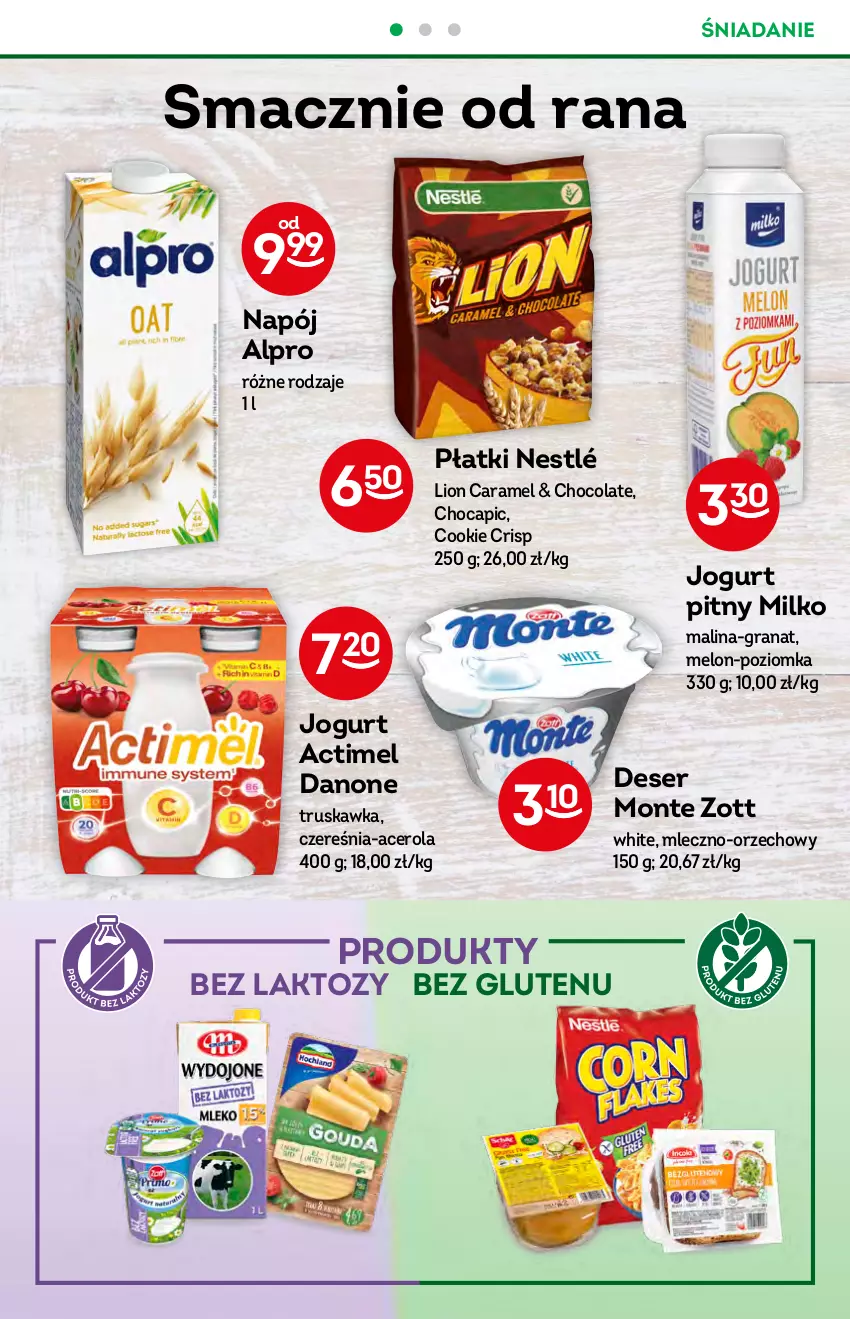 Gazetka promocyjna Żabka - ważna 17.08 do 23.08.2022 - strona 34 - produkty: Acer, Actimel, Alpro, Danone, Deser, Gra, Granat, Jogurt, Jogurt pitny, Lion, Melon, Monte, Napój, Nestlé, Ser, Zott