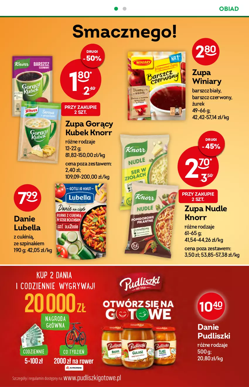 Gazetka promocyjna Żabka - ważna 17.08 do 23.08.2022 - strona 40 - produkty: Bell, Bella, Knorr, Kubek, Lubella, Pudliszki, Szpinak, Winiary, Zupa