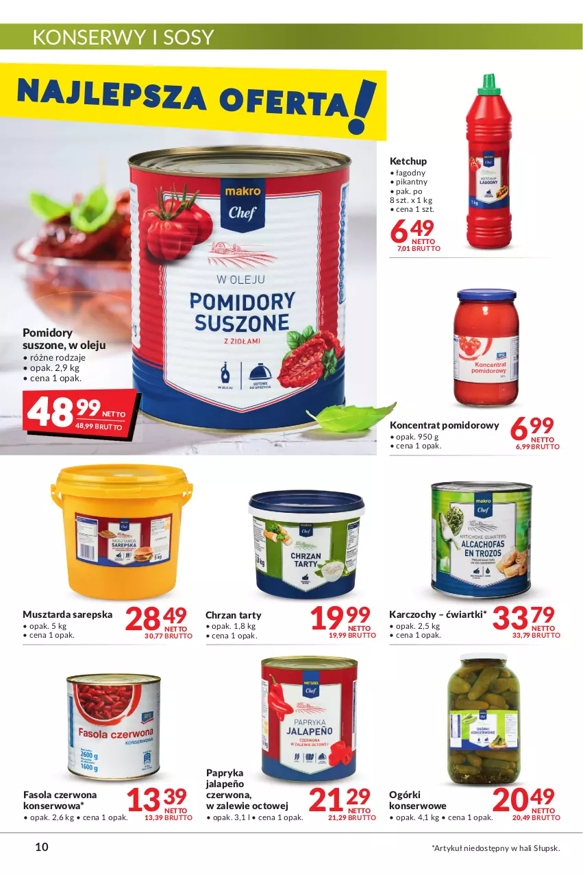 Gazetka promocyjna Makro - [Oferta promocyjna] Artykuły spożywcze i przemysłowe - ważna 09.08 do 22.08.2022 - strona 10 - produkty: Chrzan, Fa, Fasola, Karczochy, Ketchup, Koncentrat pomidorowy, Mus, Musztarda, Ogórki konserwowe, Olej, Papryka, Papryka jalapeño, Pomidory, Ser, Sos